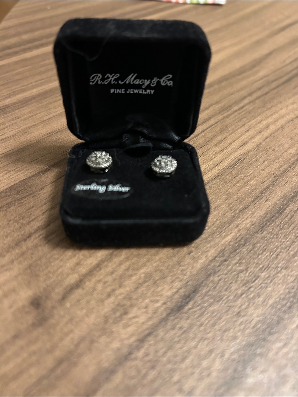 Sterling Silver Crystal Cluster Stud Earrings - Silver